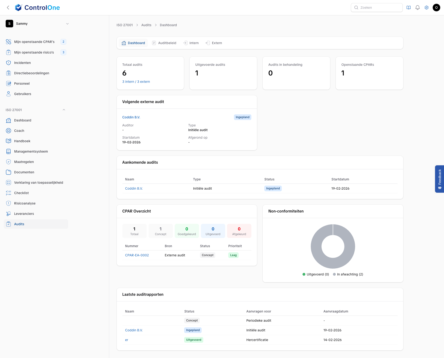 Audits in Control One