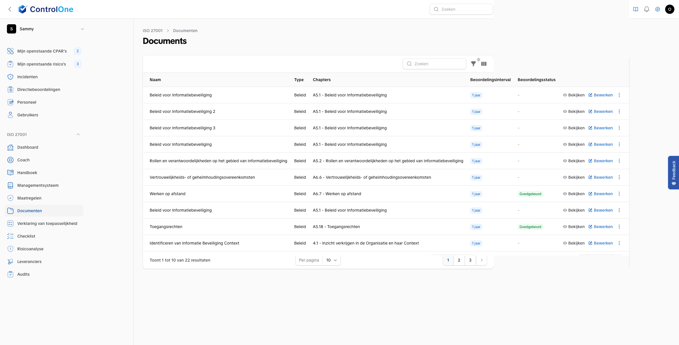 Control One: Documentbeheer